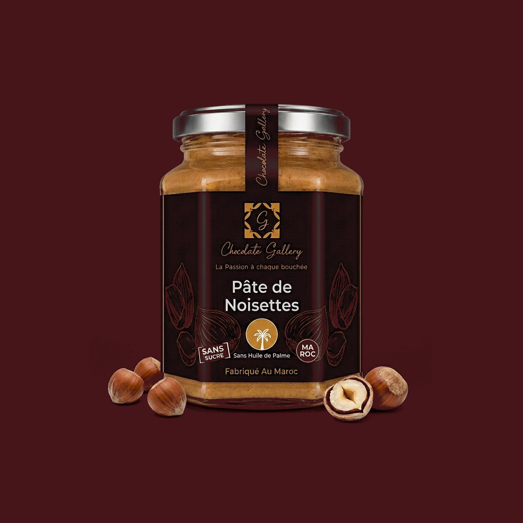 Pâte de Noisette — fond bordeaux