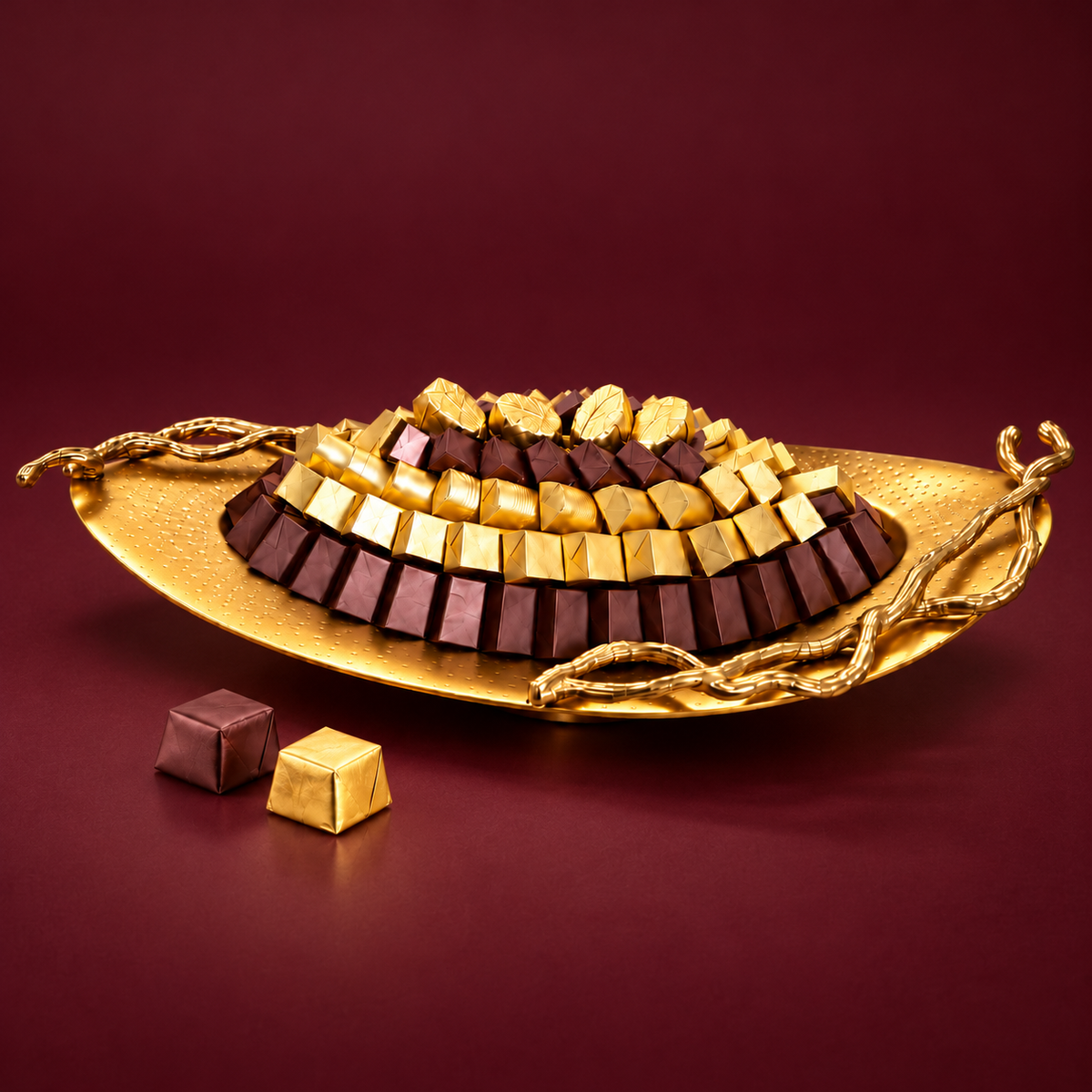 Coffret Royal — fond bordeaux