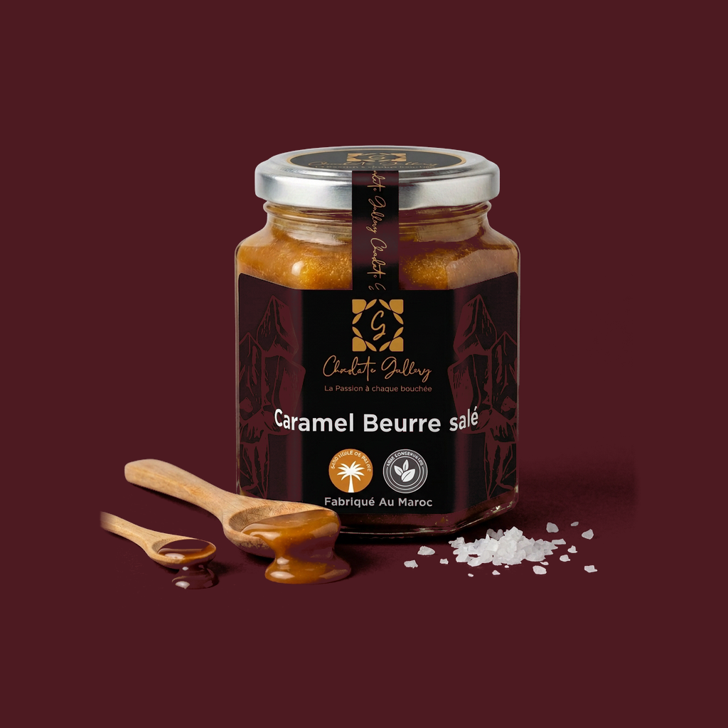 Caramel Beurre Salé — fond bordeaux