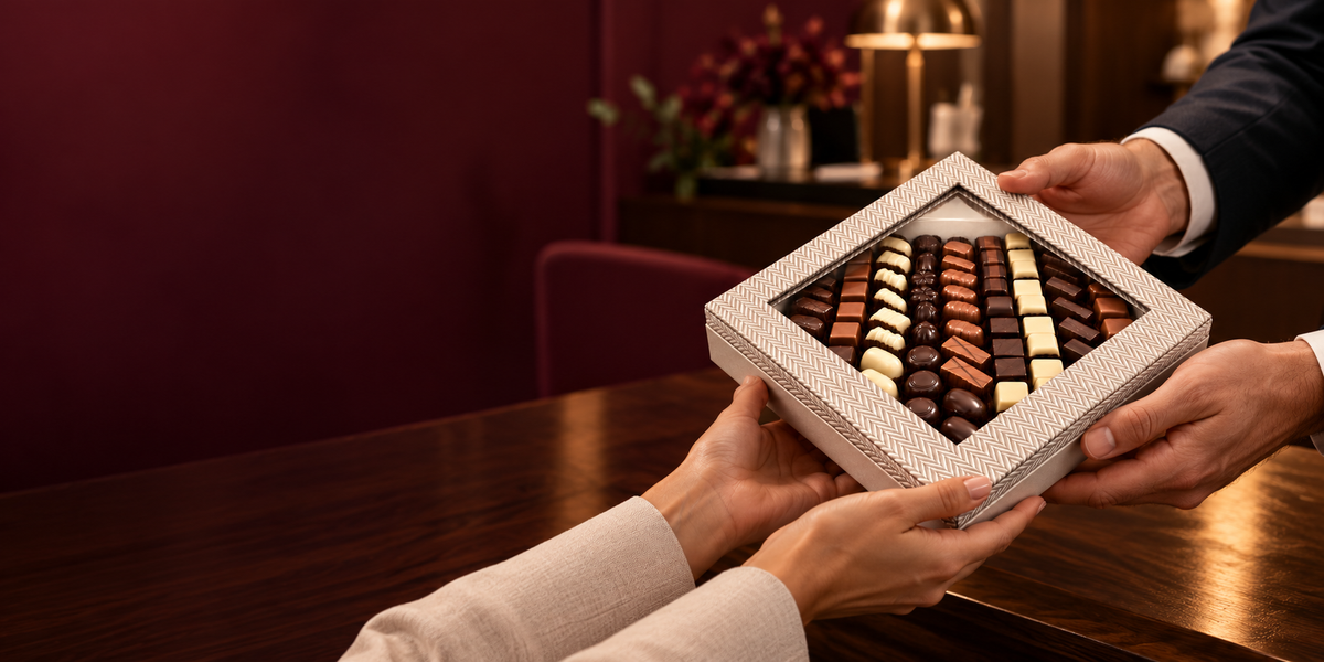 Un coffret Écrin offert en cadeau d’affaires.