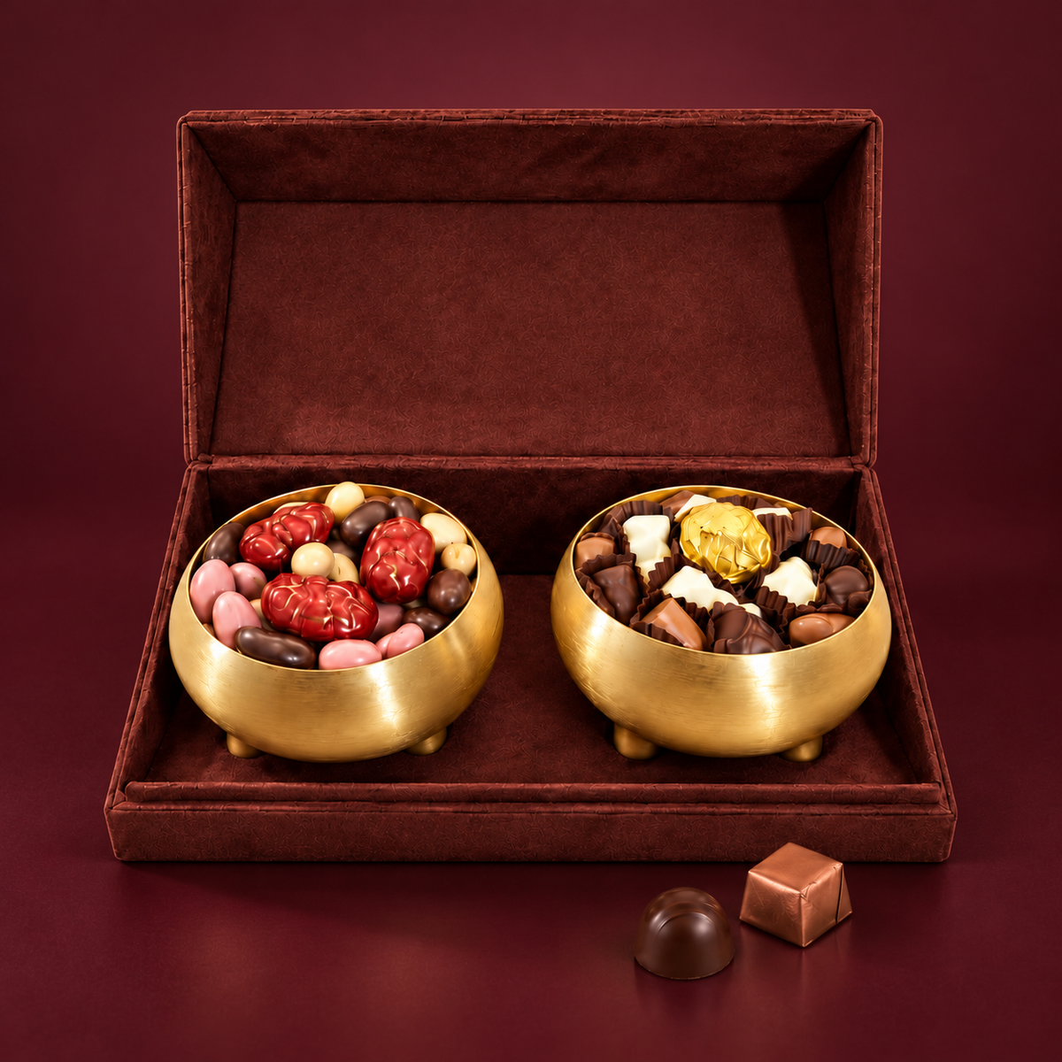 Coffret Duo D’or — fond bordeaux