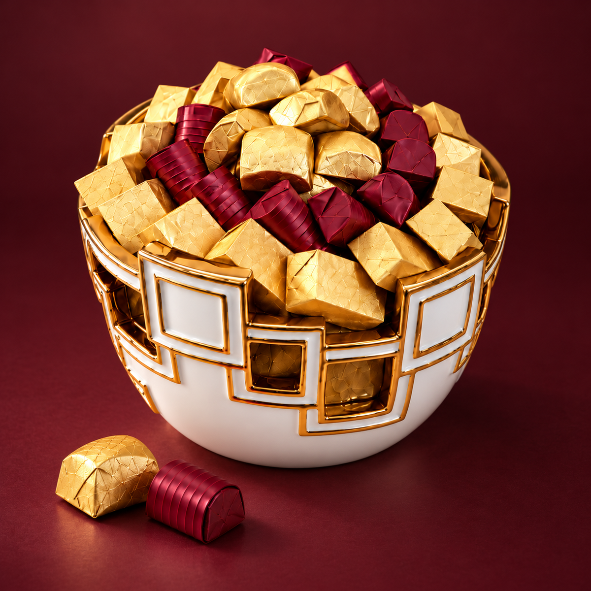 Coffret Éclat — fond bordeaux