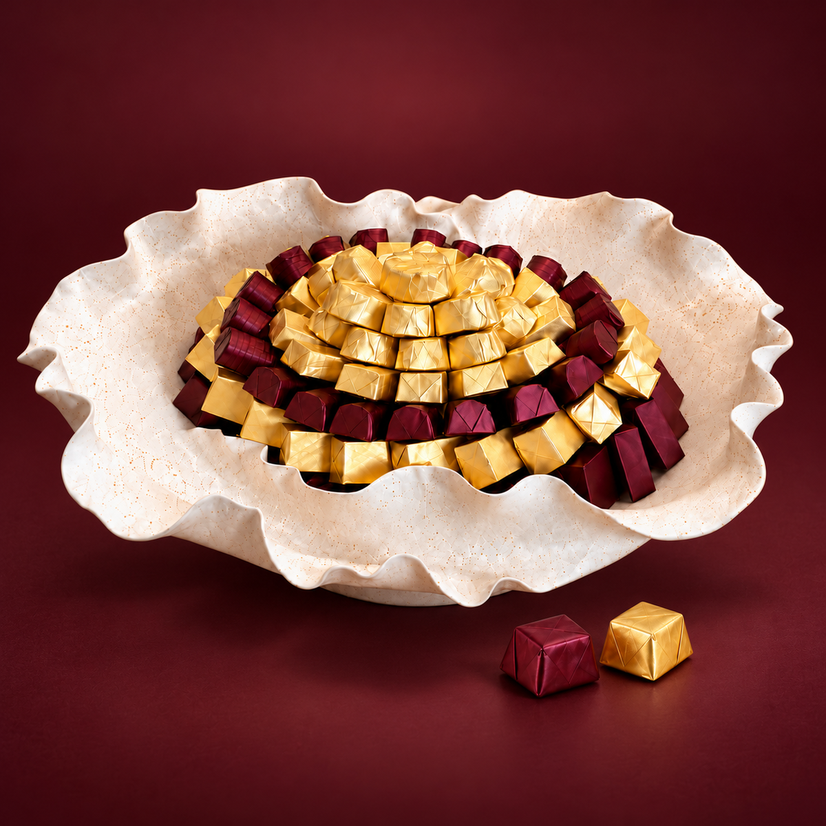 Coffret Majesté — fond bordeaux